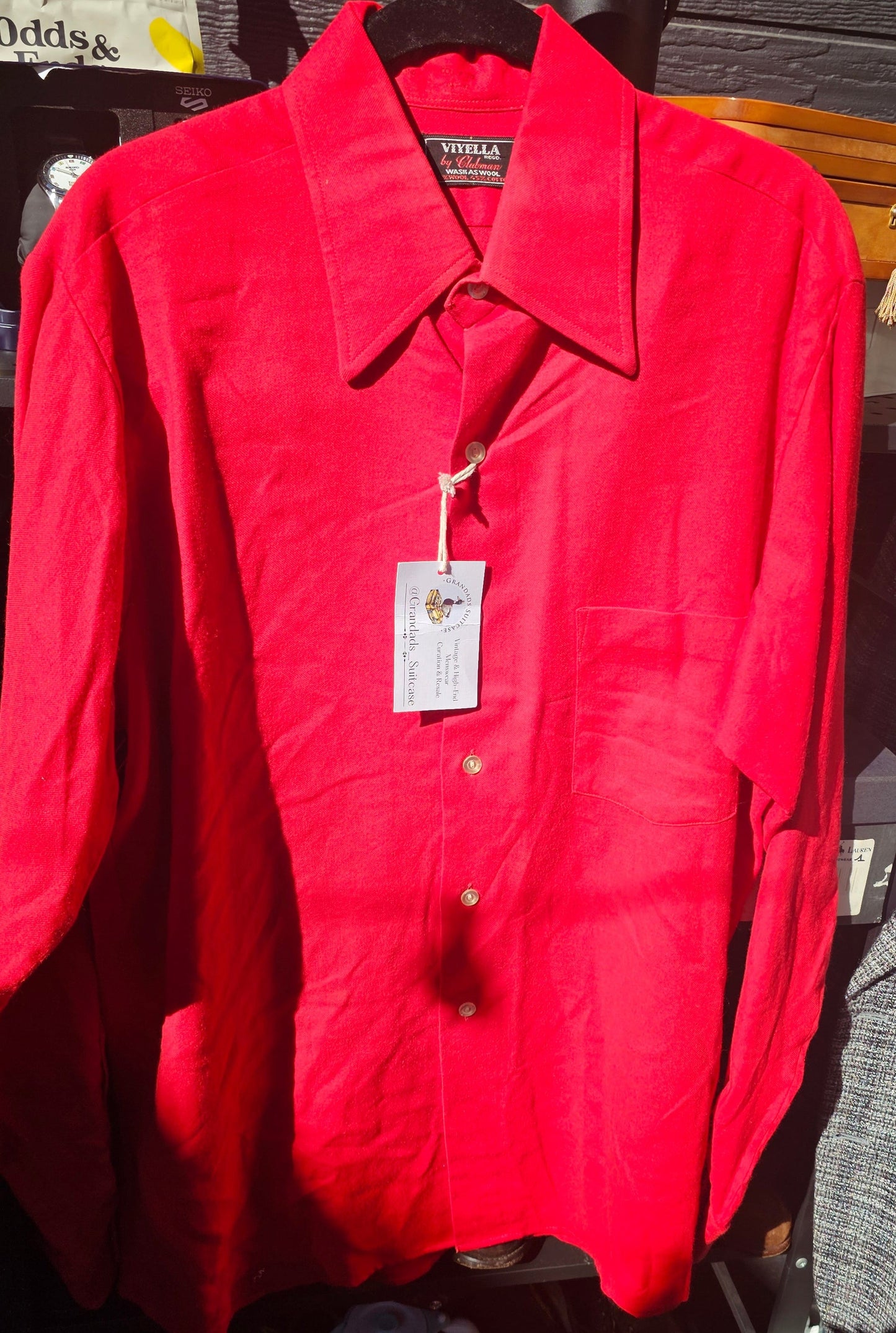 Viyella by Clubman Red Cotton-Wool Flannel 16.5 x 35