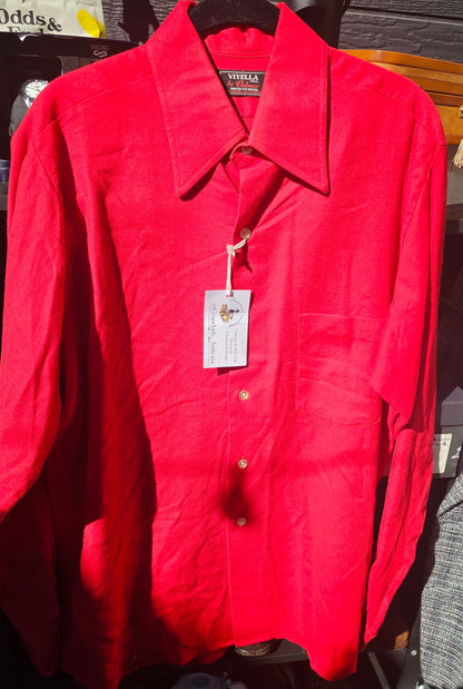 Viyella by Clubman Red Cotton-Wool Flannel 16.5 x 35