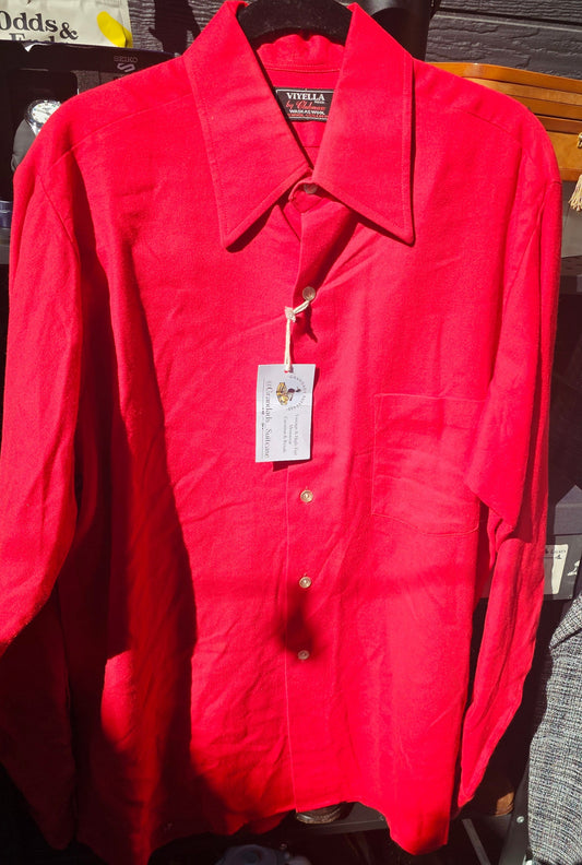 Viyella by Clubman Red Cotton-Wool Flannel 16.5 x 35